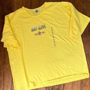 Vintage 80's Body Glove t shirt Yellow Short Sleeve boxy, oversized, cotton NWT